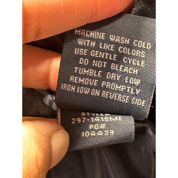 Jou Jou Women’s Blue Velvet Puffer Jacket Size M Zip Up Winter Warm Quilted Coat - Picture 6 of 11